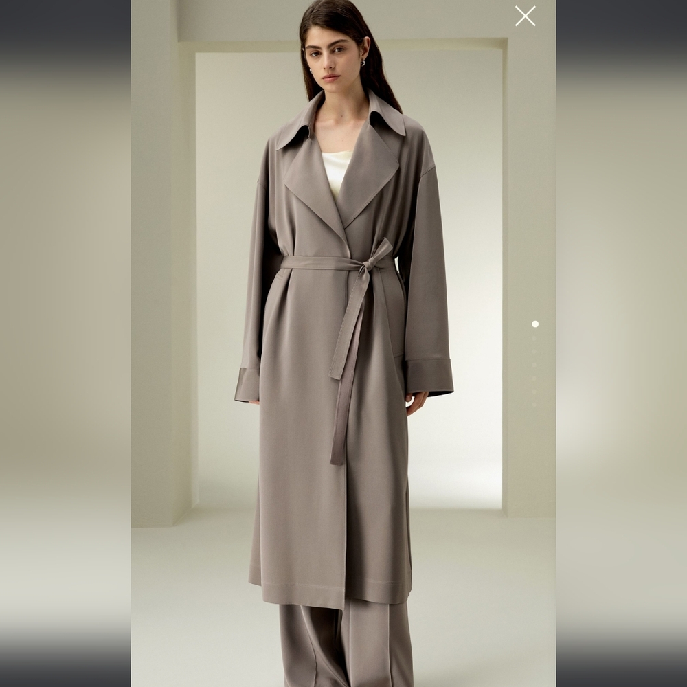Lily Silk Trench Coat Sz S